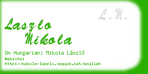 laszlo mikola business card