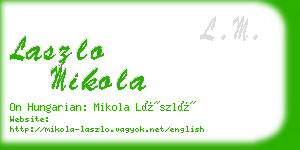 laszlo mikola business card